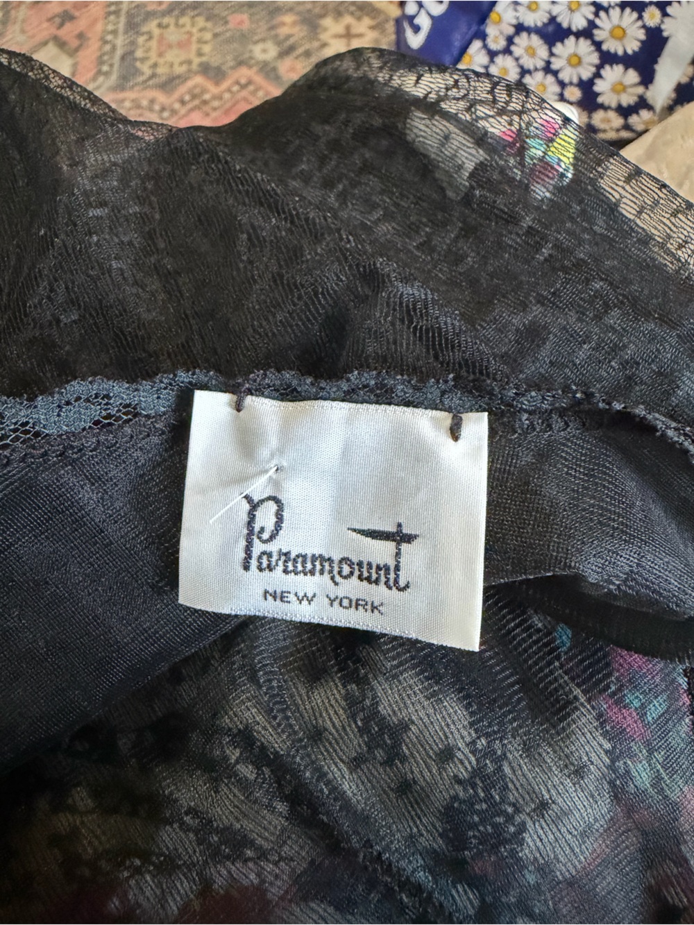 Vintage Black Lace Trim Sheer Slip Dress - Picture 7 of 7